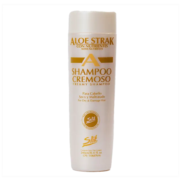 Shampoo Cremoso Seco y Maltratado Aloe Strak Slik 240cc